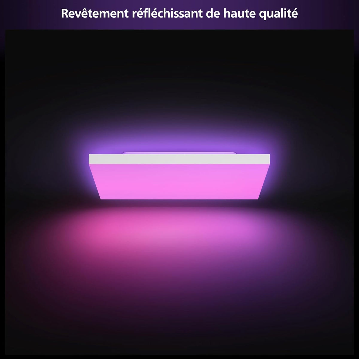 Hue Datura lampe de panneau intelligente carrée 60 x 60 cm , lumière blanche et colorée, compatible Bluetooth, commande vocale avec Alexa, Home et Google Assistant