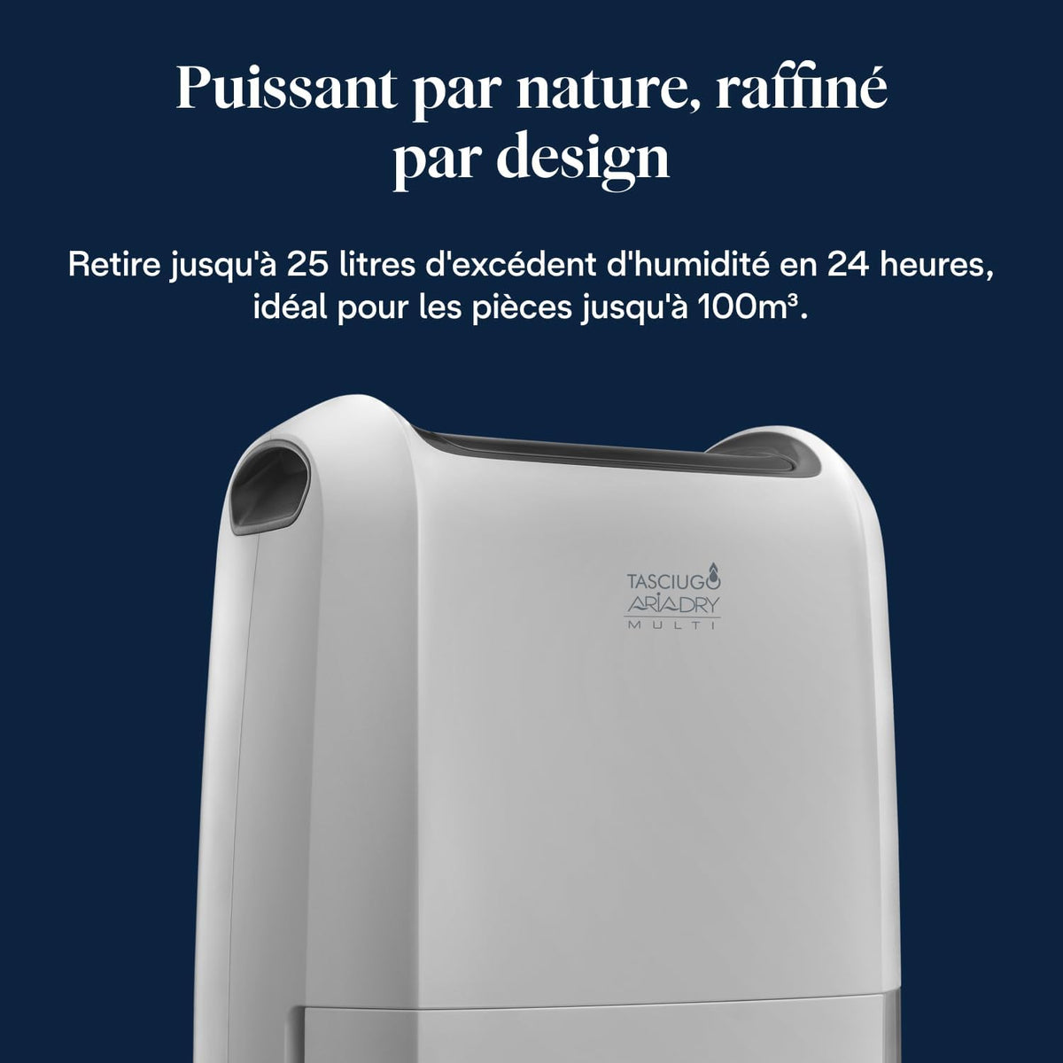 De’Longhi Tasciugo AriaDry Multi - Déshumidificateur Portable pour la Maison, Élimination de l'Humidité 25L/24h, Séchage, Anti-Moisissure, Minuteur, Silencieux, Blanc (DDSX225)