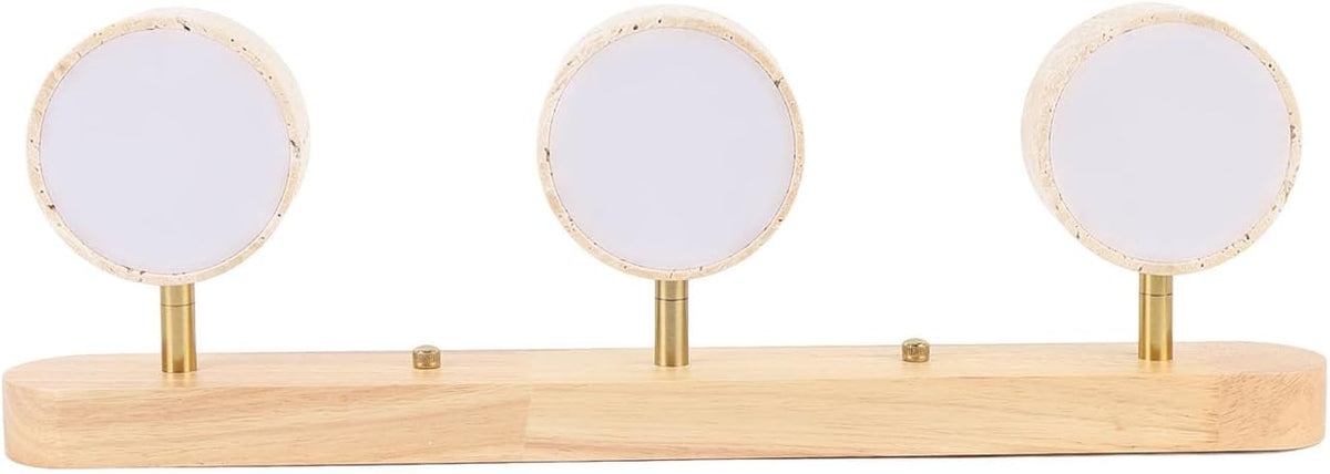 QWUUYEC Lampe de Salle de Bain en Bois Massif 3 Lumières, Applique Murale Moderne, Éclairage Chaud pour Miroir - Installation Fixe, Design Élégant, Ambiance Conviviale pour Entrée et