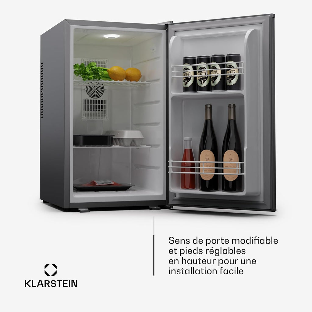 Klarstein Mini réfrigérateur et congélateur intérieur 68 L, réfrigérateur à étagères réglables