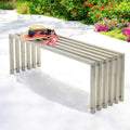 DanDiBo 96607 Banc de jardin résistant aux intempéries en acier inoxydable massif 115 cm
