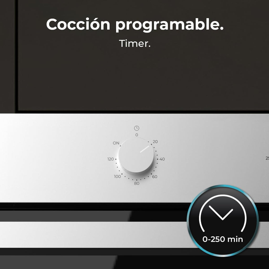 Cecotec Four intégrable multifonctions Bolero Hexa M236000 Line Time A.Four multifonctions Capacité de 70 L, 6 fonctions, classe A, 2800 W