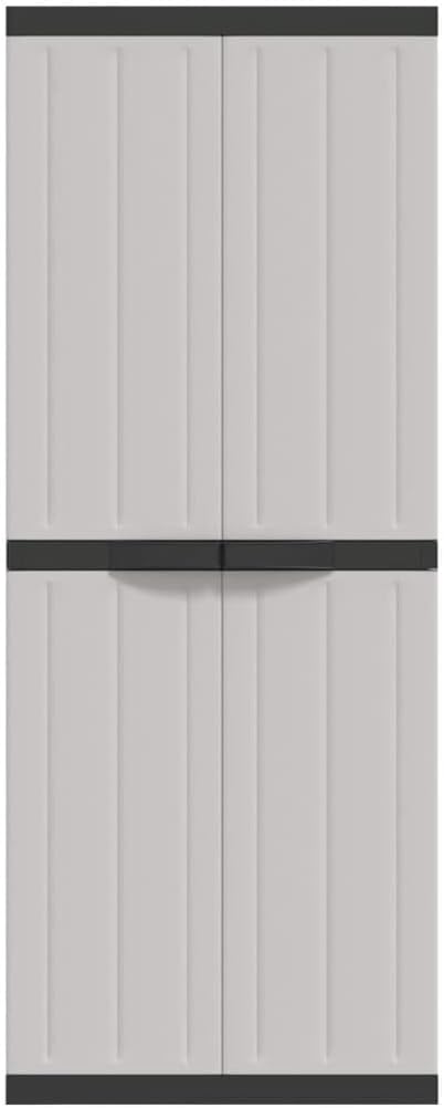 ShGaxin Armoire de rangement extérieure en polypropylène gris et noir 65 x 37 x 165 cm, armoire extérieure de jardin, meubles de jardin extérieur - 364201