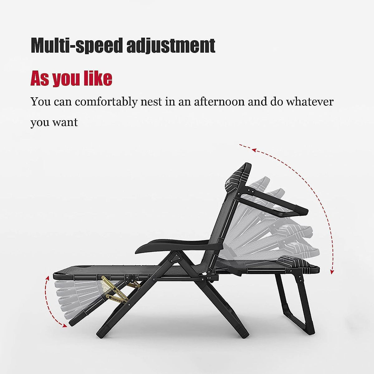 DANNMPX Chaise Longue Chaise Inclinable Chaises Longues Réglables Lit De Sieste Portable Pliable pour Le Camping Plage À La Maison Pliante Relaxation A