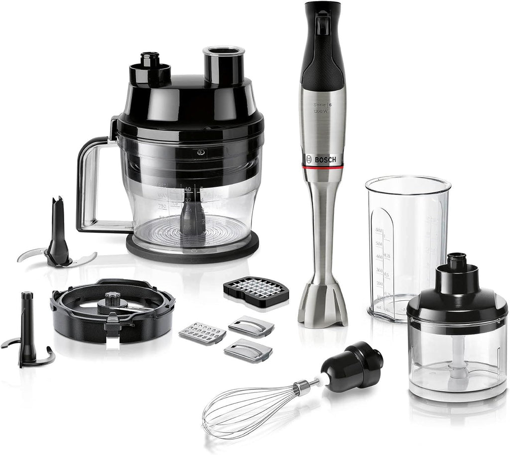 Bosch Haushalt ErgoMaster Serie 6 Mixeur plongeant 1200 W avec verre doseur, avec blender, multifonction, fouet, sans