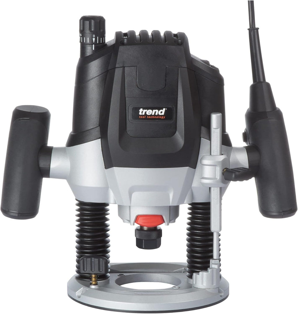 Trend Défonceuse plongeante 12 mm à vitesse variable, 2100W, 230V EU, profondeur de plongée 50 mm, défonceuse pour usages multiples, T7EK/EURO