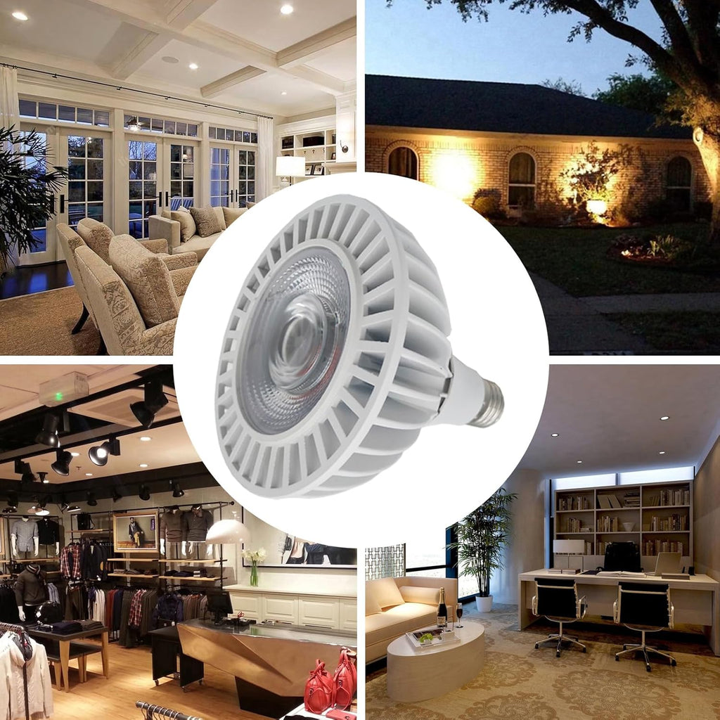PAZWAHF Lot de 8 Ampoules LED PAR38 COB 40 W Ultra Lumineuses 4000 lumens Spectre Complet CRI 90+ 85 V-265 V AC Tension Universelle, Base Moyenne, Non Variable
