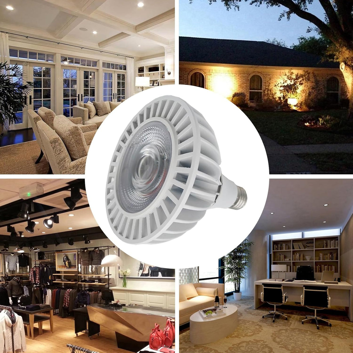 PAZWAHF Lot de 8 Ampoules LED PAR38 COB 40 W Ultra Lumineuses 4000 lumens Spectre Complet CRI 90+ 85 V-265 V AC Tension Universelle, Base Moyenne, Non Variable