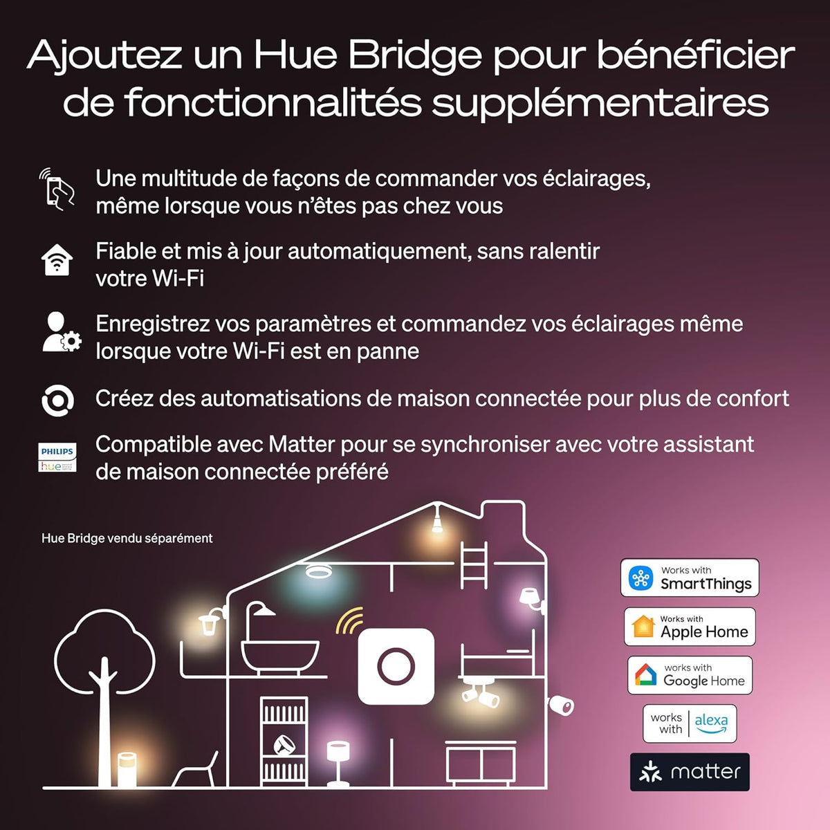 Hue Ampoule LED connectée A60, White and color, Culot E27, 6 W, Spectre complet 1000-2000 K, 810 lumens, Intensité variable, Compatible avec Alexa, Google Assistant et Home, pack de 4