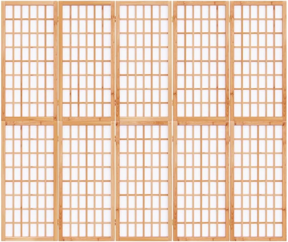 Ecran d'Intimité Paravent Séparateur de Pièces Cloison de Séparation pour Chambre à Coucher Maison Intérieur, 5 Panneaux 200x170 cm