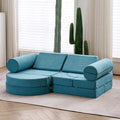 jela Canapé pour enfant, 14 pièces, modulable, en mousse, coin douillet dans la chambre d'enfant, pour jouer, être créatif, dormir, bleu sarcelle