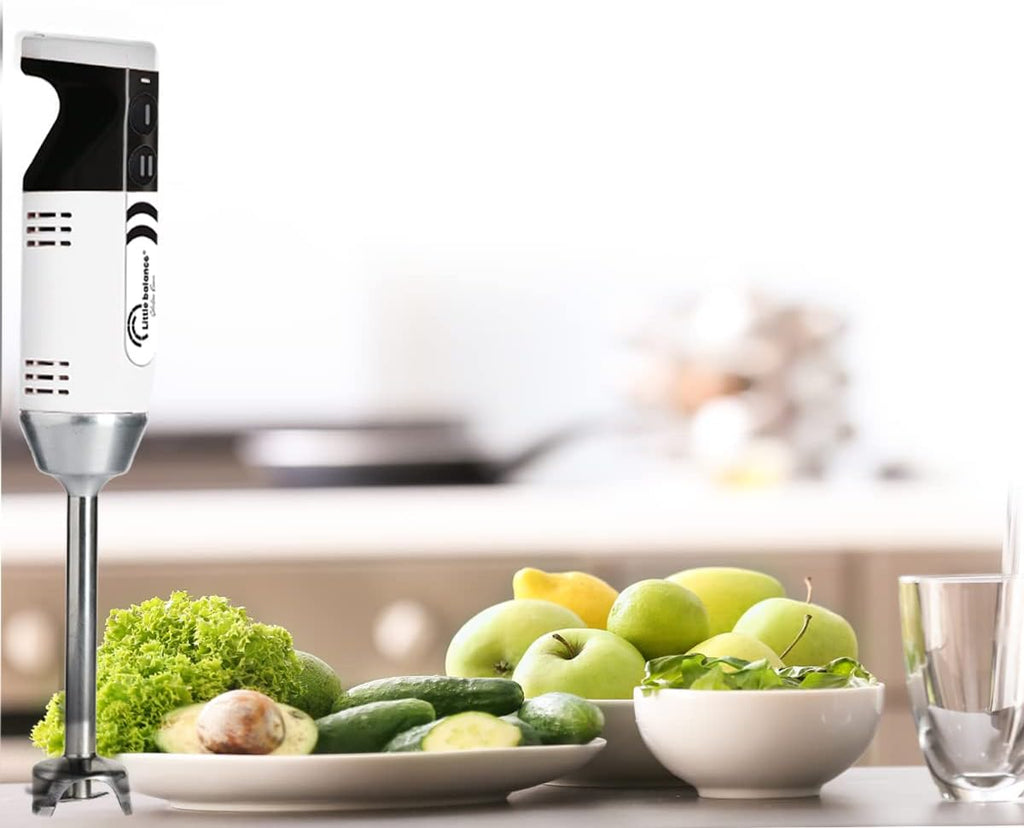 LITTLE BALANCE 8576 Chef Mixx Pro, Mixeur plongeant professionnel, 2 vitesses, 4 accessoires, 700 W, Fabrication française, Blanc/Inox