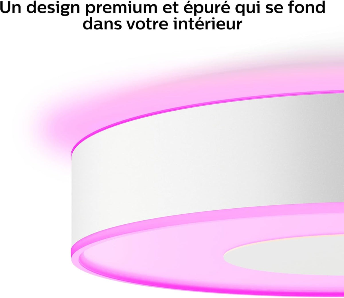 Hue White and Color Ambiance, Plafonnier Xamento Large, Blanc, compatible Bluetooth, fonctionne avec Alexa, Google Assistant et Homekit