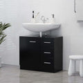 BOWEKAM Meubles, ensembles de meubles, ensembles de meubles de salle de bain, meuble d'évier noir, 63 x 30 x 54 cm, bois d'ingénierie