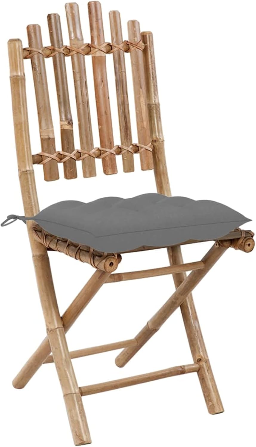 Chenshu Chaise Jardin Exterieur Chaise Exterieur Chaise de Jardin Chaises de Table de Jardin Chaises Pliables de Jardin 2 pcs avec Coussins Bambou LK