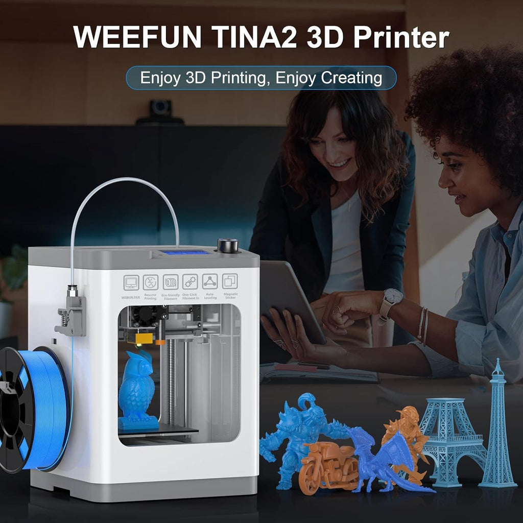 Imprimante 3D Tina2 mise à niveau, imprimantes 3D DIY à nivellement automatique pour débutants, source entièrement ouverte avec impression de CV, plaque de construction magnétique amovible à écran LCD