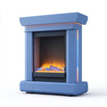Cheminée électrique sur pied 90x28x110 cm - bleu/noir - effet flamme LED décoratif