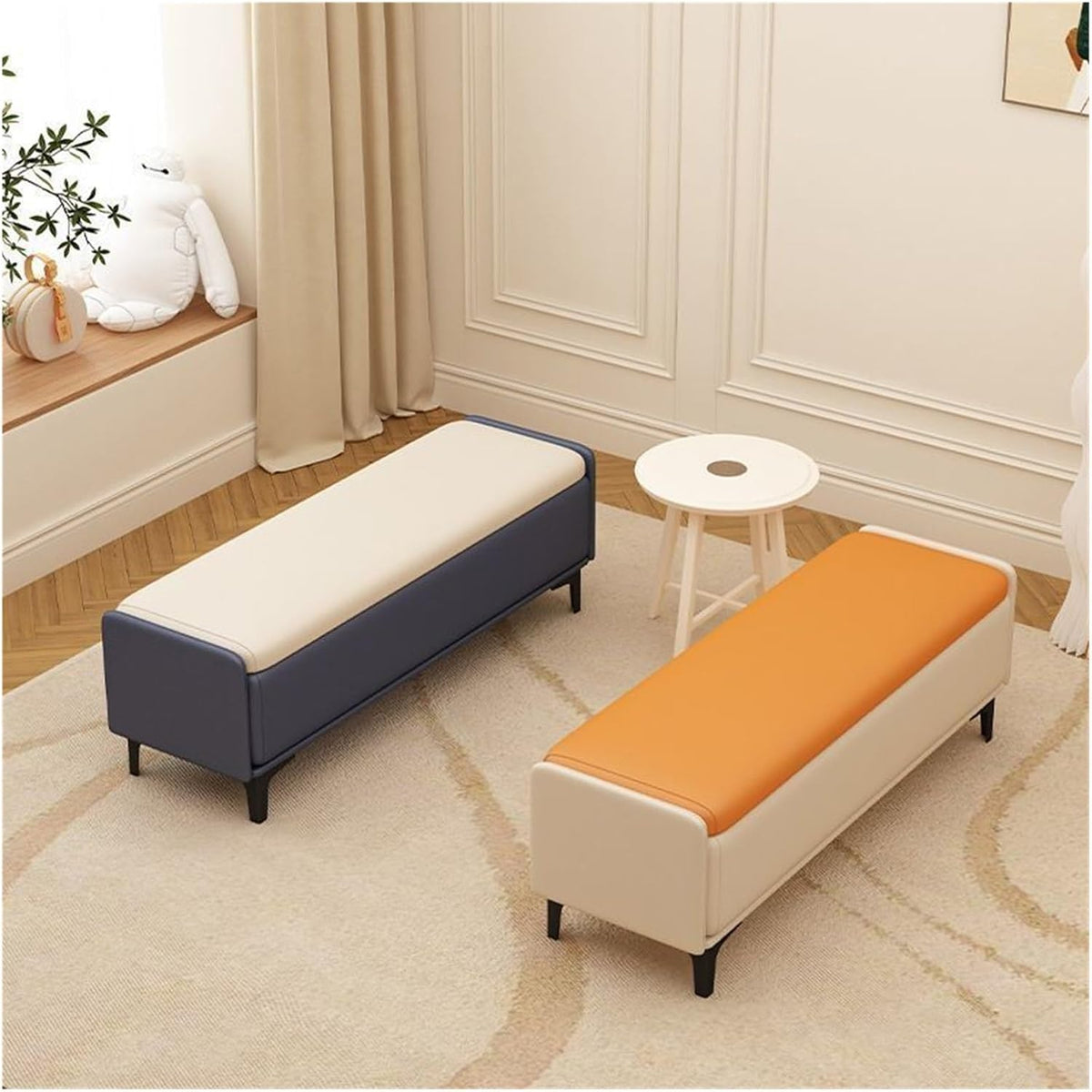 Banc pour bout de lit de chambre Banc de bout de lit, banc d'entrée rembourré moderne, banc de chevet, banc de rangement, repose-pieds de chambre à coucher, chemin d'entrée de lit Petit banc pour cham