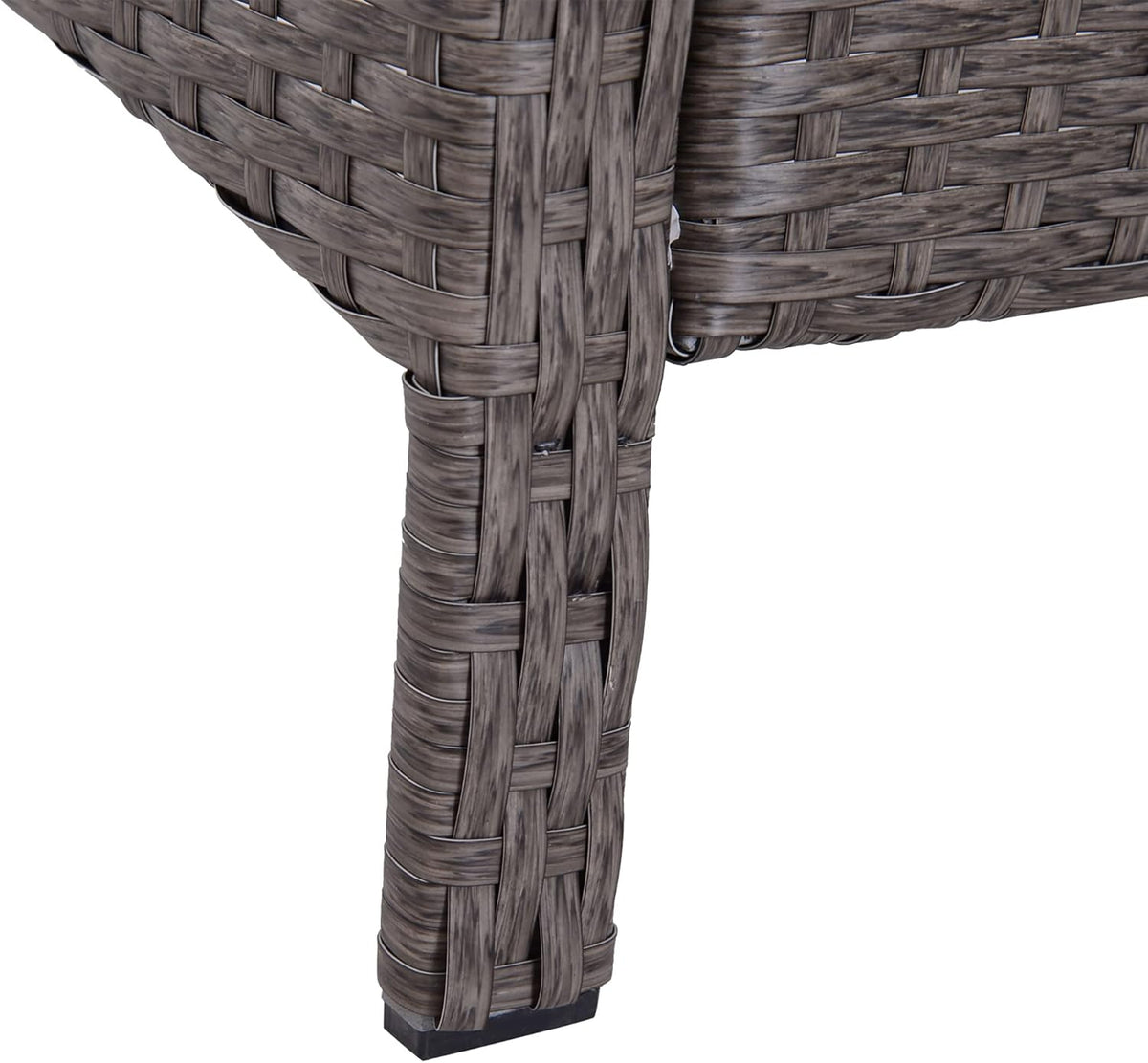 Outsunny Lot de 2 fauteuils de Jardin Grand Confort Repose-Pied Table Basse résine tressée Imitation rotin Coussins Gris