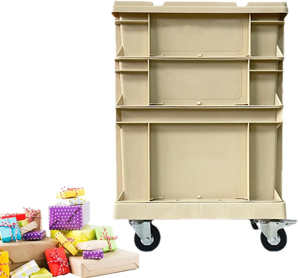 YRTUOP Bacs De Rangement Empilables À Roulettes - Empilable et Résistant Style Industriel Conteneur Roulant De Rangement Et Bac À,pour Outils Jouets Livres et Stockage Maison
