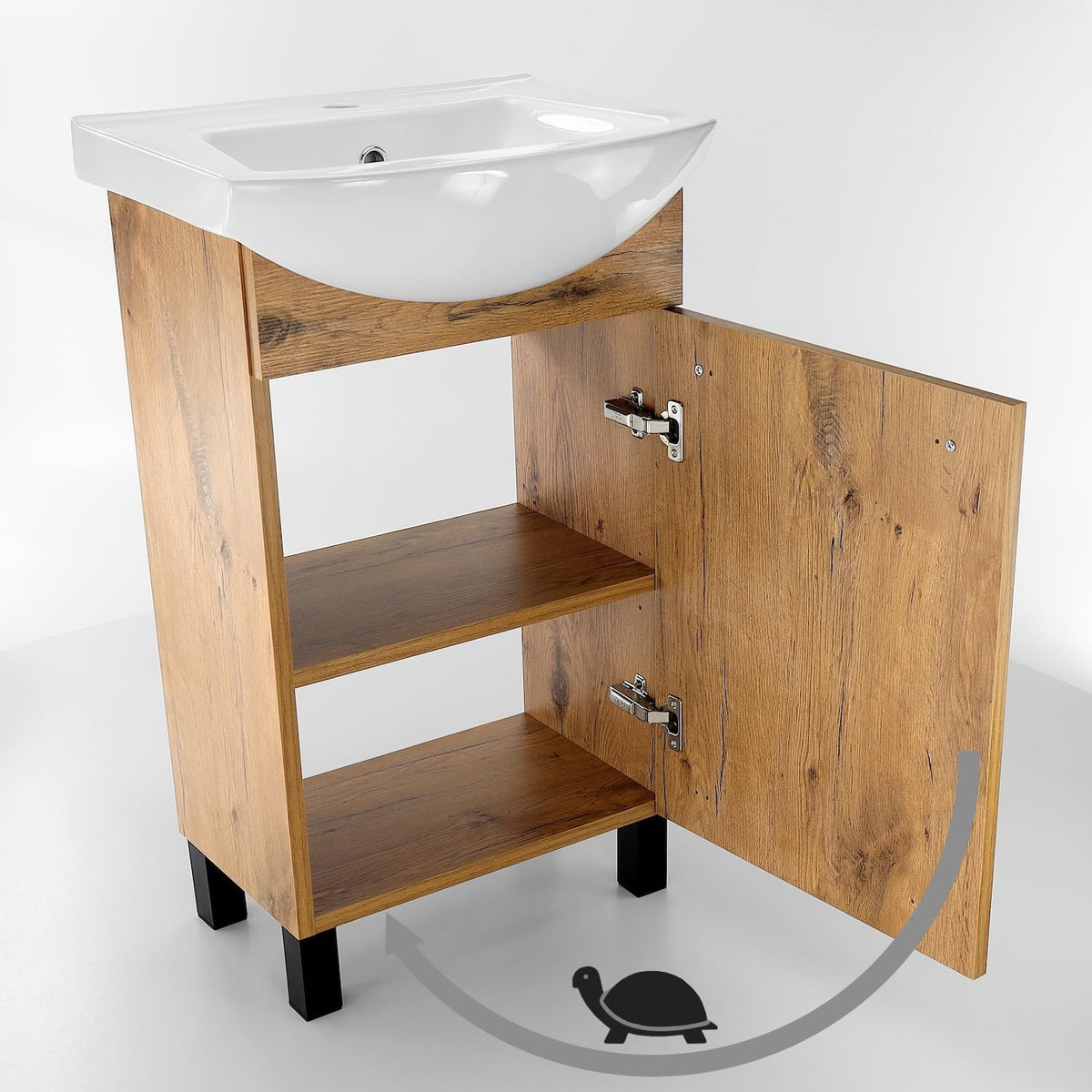 Paplinskimoebel Meuble de Salle de Bain avec Lavabo 50 x 40 x 84,5 cm - WC Rangement - Vasque 50 cm