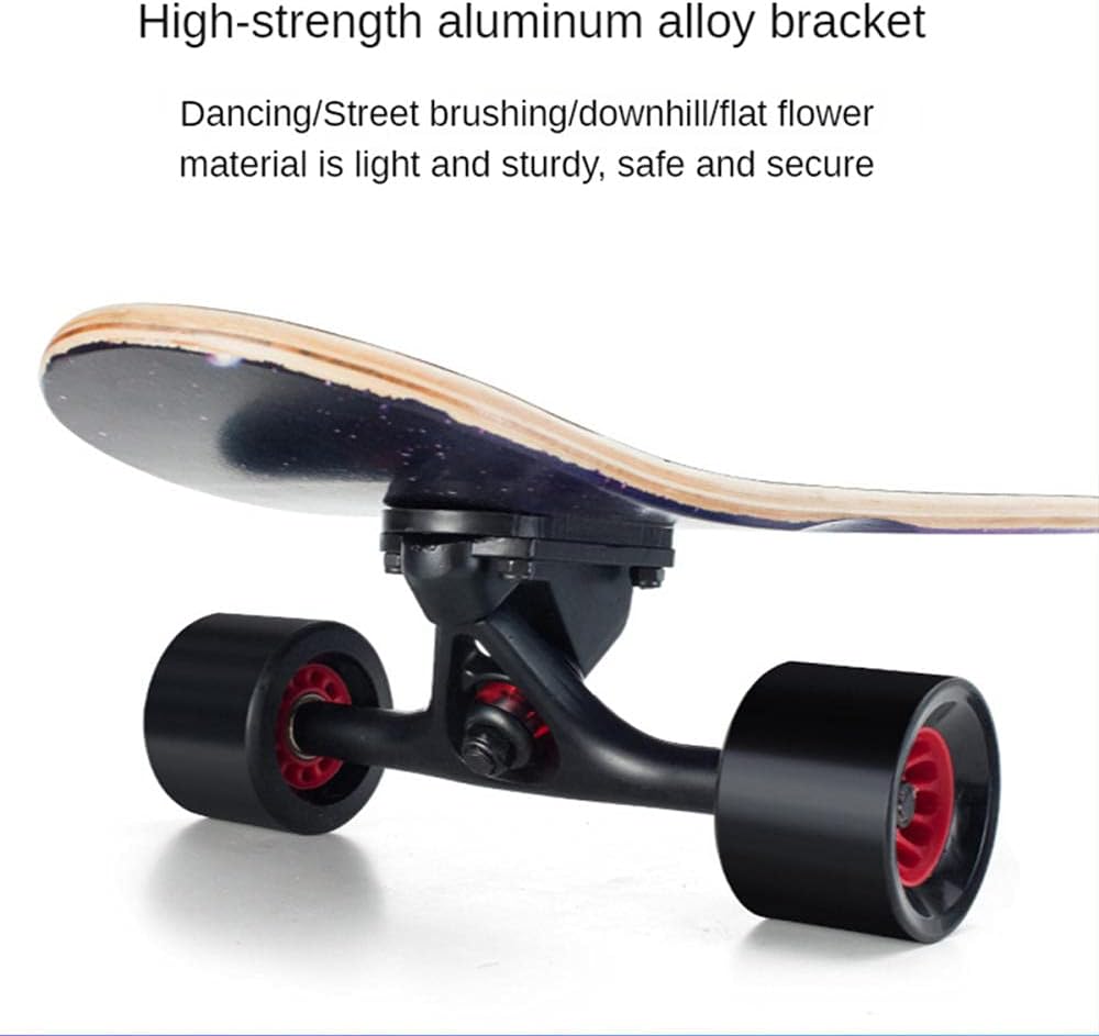 SilteD Longboard Planche à roulettes pour débutants, 8 couches en érable concave, pour garçons, adultes, filles et garçons