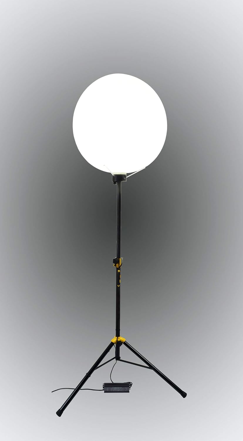 ORIZEO Ballon éclairant uniforme LED 200w Lumineux Mobile gonflable pour Terrasse et Jardin Angle d'éclairage 360° Lampadaire extérieur LED Conçu et Fabriqué en France