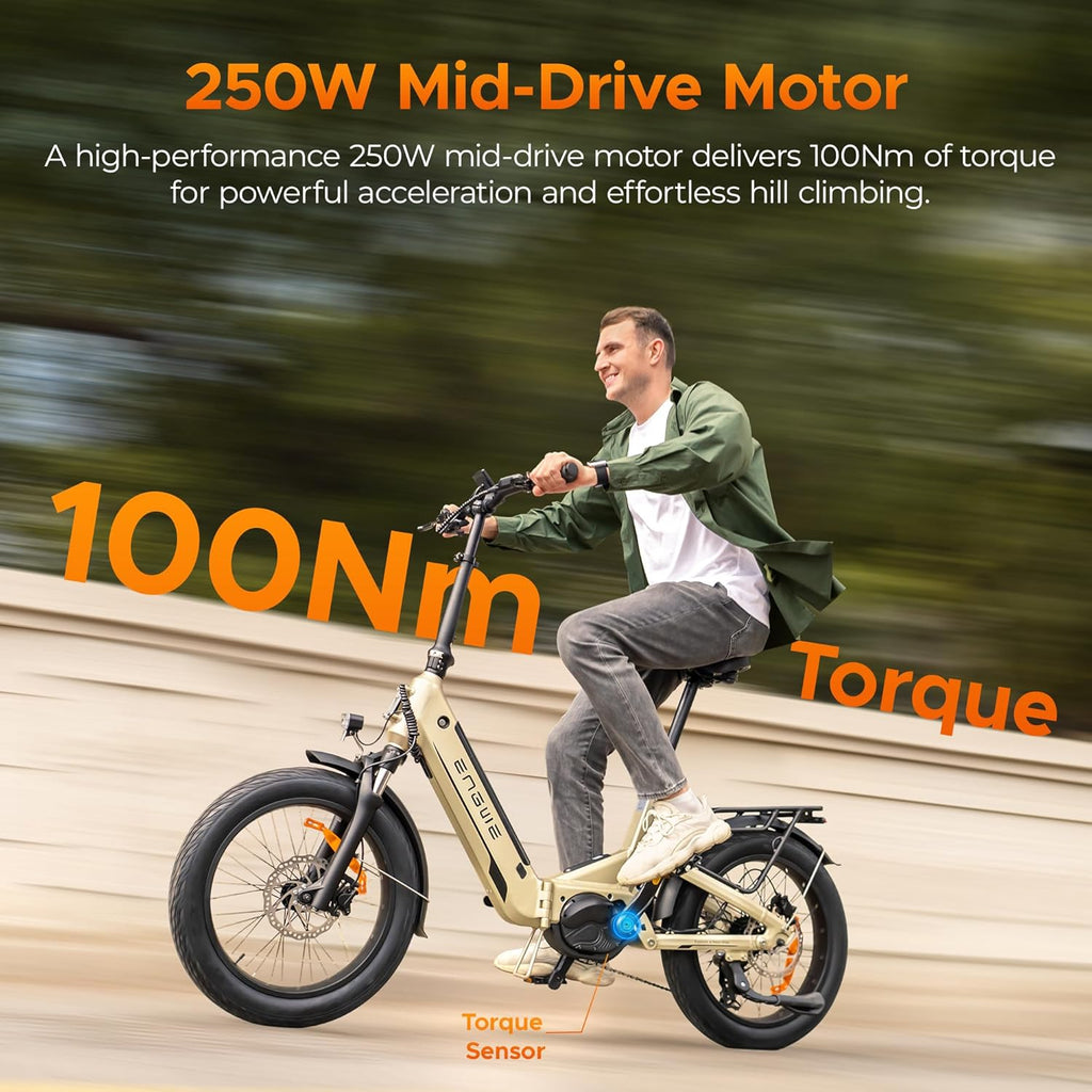 ENGWE Velo Electrique avec APP&IOT, Vélo électrique Batterie 48V 15Ah jusqu'à 160km, Capteur de Couple et Freins Hydrauliques, Pneus 20 * 3.0, 2 Heures de Charge