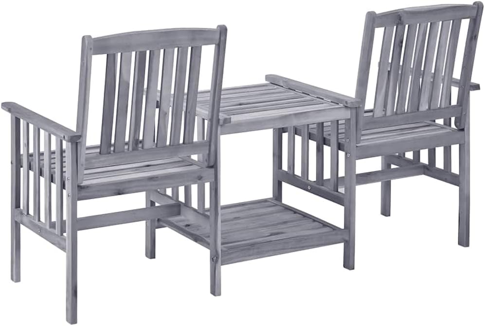 Générique Chaises de Jardin avec Table à thé et Coussins Acacia Solide,Salons de Jardin,3061311