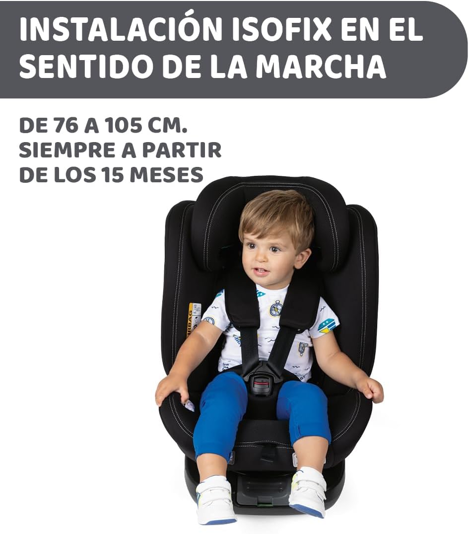 Chicco UnicoEvoI-Size, Siège Auto 0-36 Kg, homologué ECE R129/03, Isofix 360° pivotant et inclinable, Groupe 0+/1/2/3 De 0 à 12 ans, Black