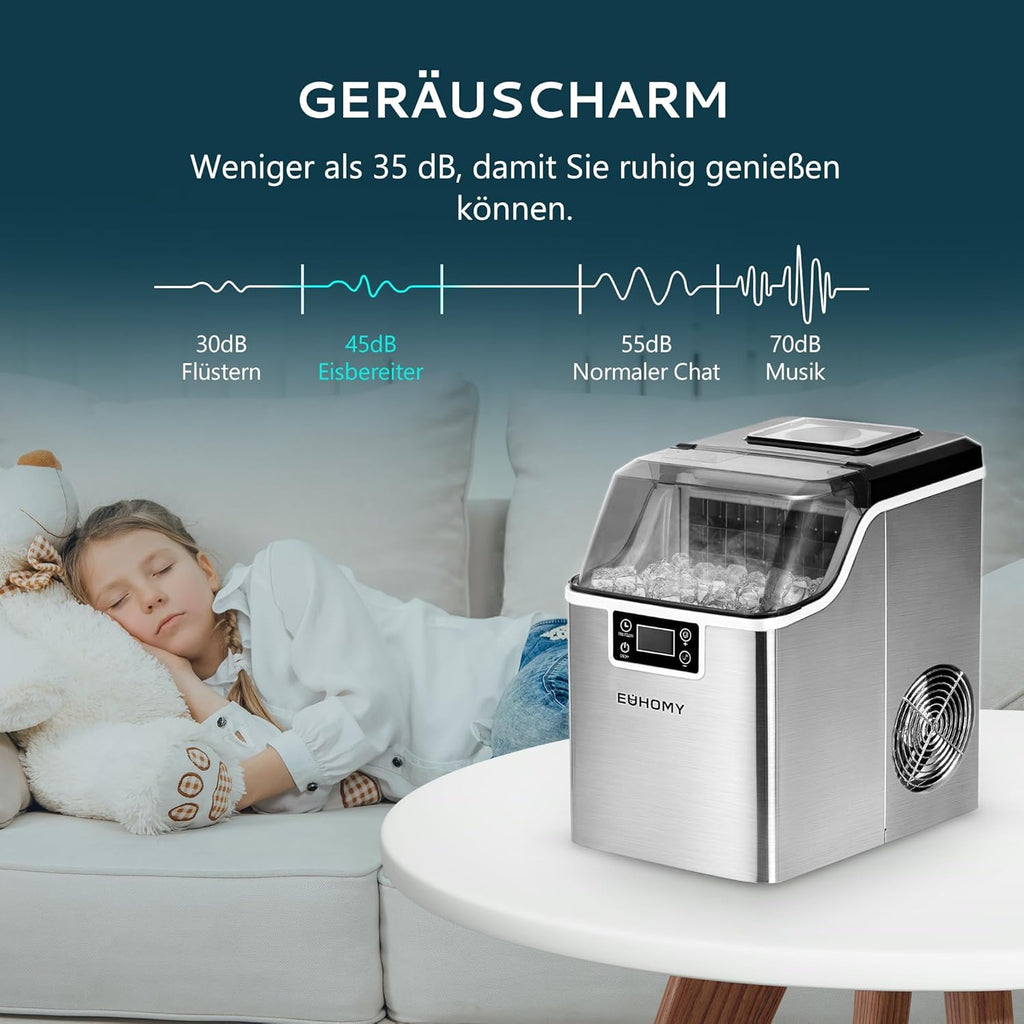 EUHOMY Machine à glaçons en acier inoxydable