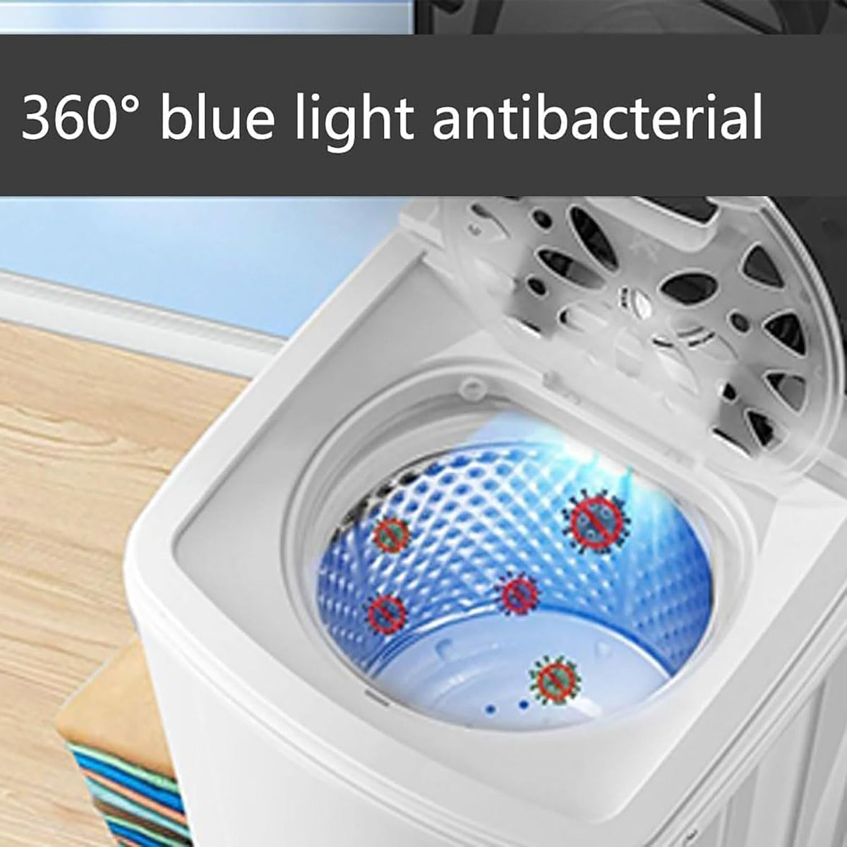 Essoreuse 10 Kg, Essoreuse À Économie D'énergie, Essoreuses Portable Haute Vitesse, Lumière Bleue À 360°, 2800 Tr/min