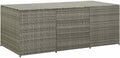 vidaXL Boîte de Rangement de Jardin Coffre de Rangement d'Extérieur Banc de Rangement Stockage Arrière-Cour Résine Tressée 180x90x70 cm Gris