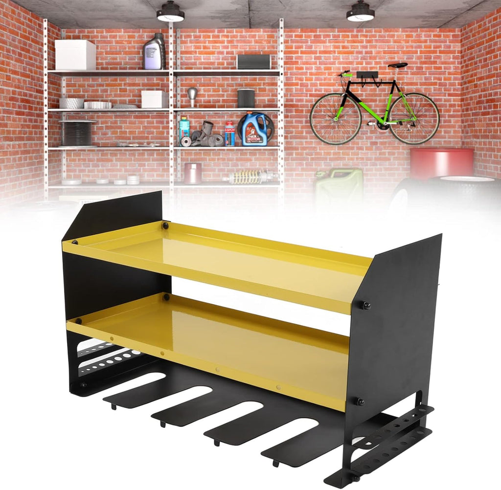 Gucagle Organisateur d'outils électriques, support mural robuste pour outils de garage, étagère de rangement, support de perceuse pour atelier, hangar en acier estampé, capacité de 35 lb