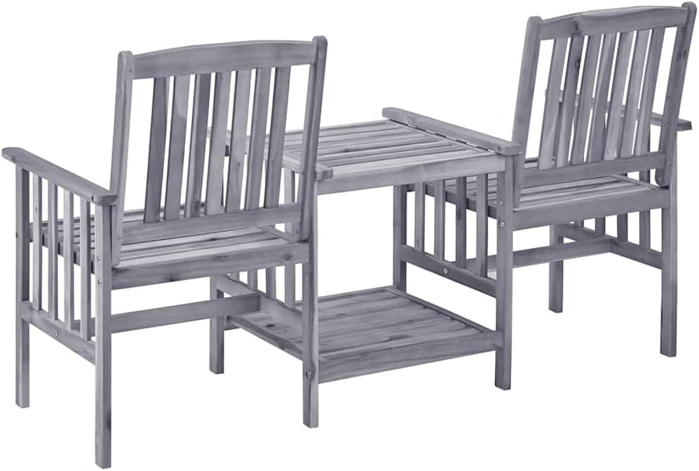 Générique Chaises de Jardin avec Table à thé et Coussins Acacia Solide,Salons de Jardin,3061309