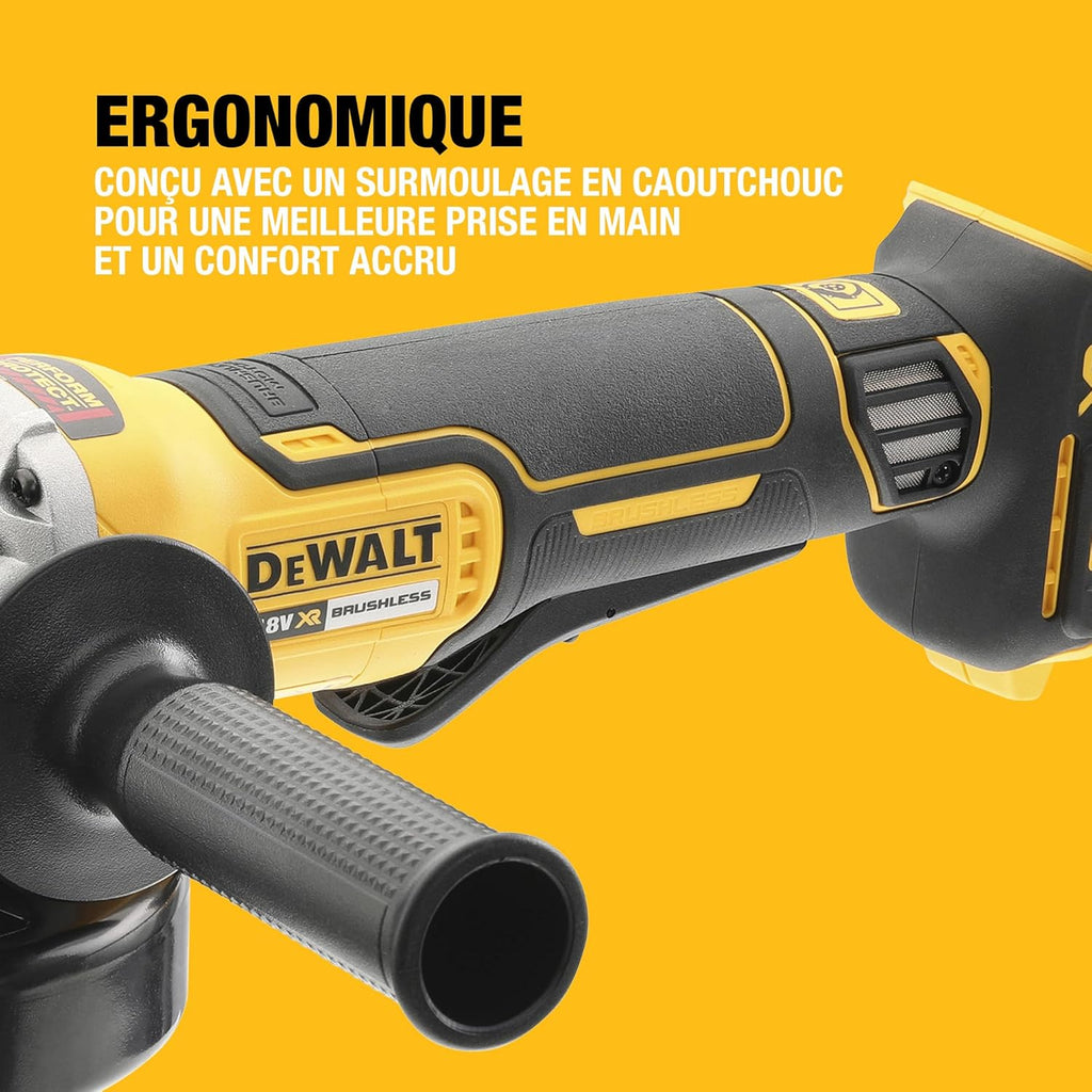 Meuleuse d'angle Brushless XR 18V 125mm, à interrupteur à palette, avec poignée latérale et coffret TSTAK, livré sans batterie, DCG406NT-XJ
