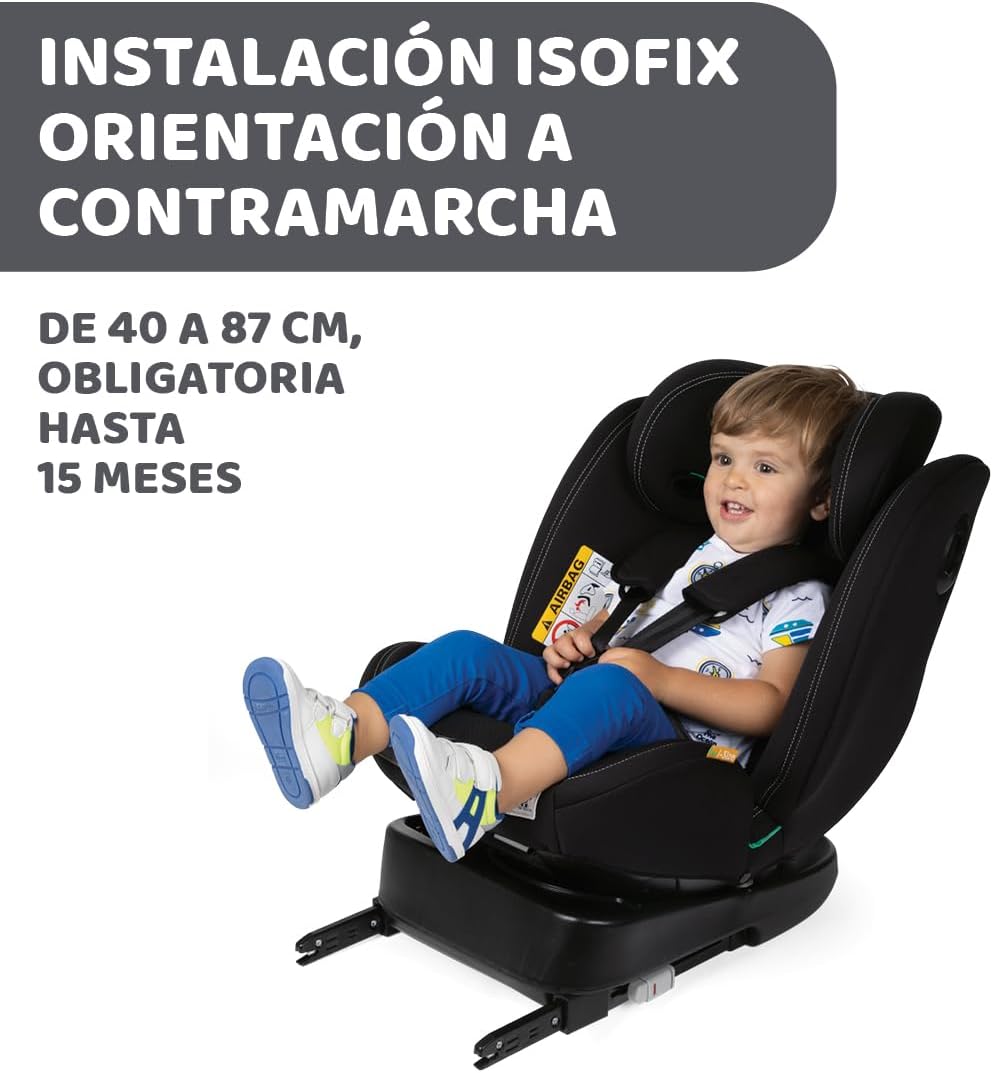 Chicco UnicoEvoI-Size, Siège Auto 0-36 Kg, homologué ECE R129/03, Isofix 360° pivotant et inclinable, Groupe 0+/1/2/3 De 0 à 12 ans, Black