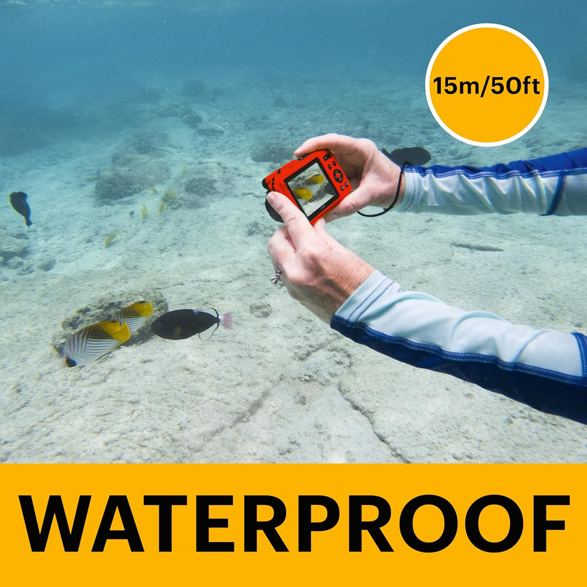 KODAK Pixpro WPZ2 - Appareil Photo Numérique Compact 16M Pixels, étanche à 15m, Anti-Choc, Video 720p, Ecran LCD 2,7 - Batterie Li-ion, Rouge
