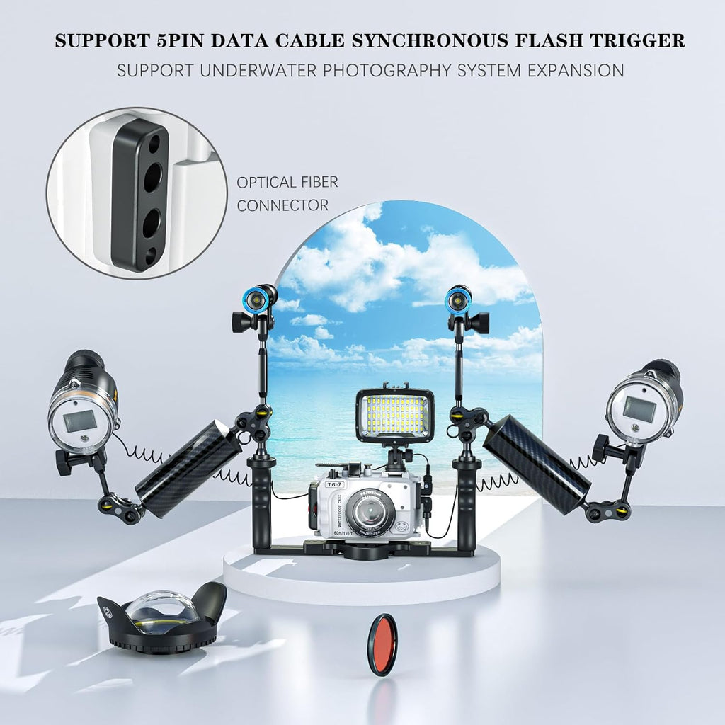 Sea Frogs Boîtier étanche pour caméra sous-Marine Om System TG-7 60 m avec Filtre Rouge TG7-W