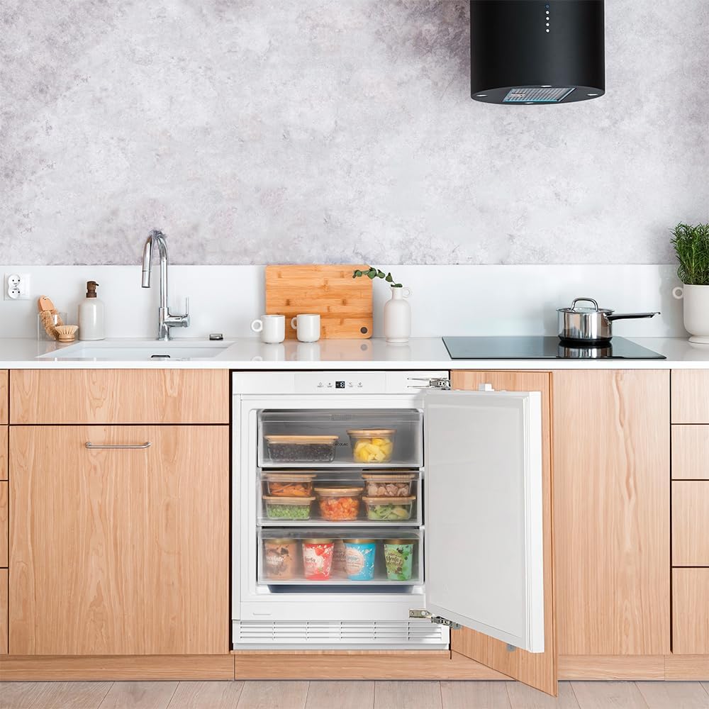 Cecotec Mini Congélateur Intégrable de 101 L Bolero Coolmarket TF BI 101 White E. Écran Tactile, Fast Freezing, Porte Réversible, Température Réglable -14 °C à -24 °C, LED Intérieur, Alarme