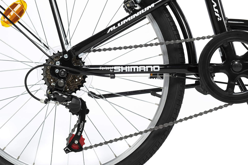 Moma Bikes, Vélo de Ville Pliant, Top Class 24" Noir, Aluminium, 6V, Selle Comfort