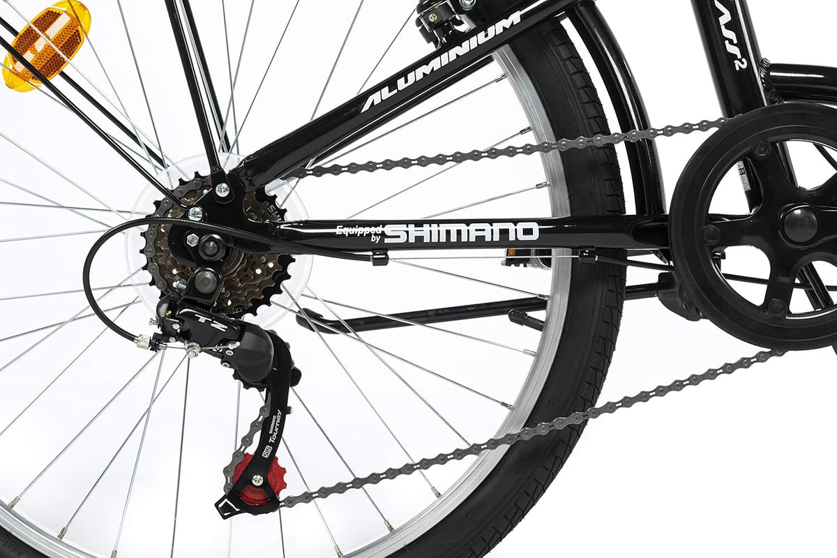 Moma Bikes, Vélo de Ville Pliant, Top Class 24" Noir, Aluminium, 6V, Selle Comfort