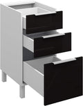 BERLIOZ CREATIONS Caisson de Cuisine avec tiroirs amortis, Panneaux de Particules, 40 x 83 x 51,6 cm, Fabrication 100 Française
