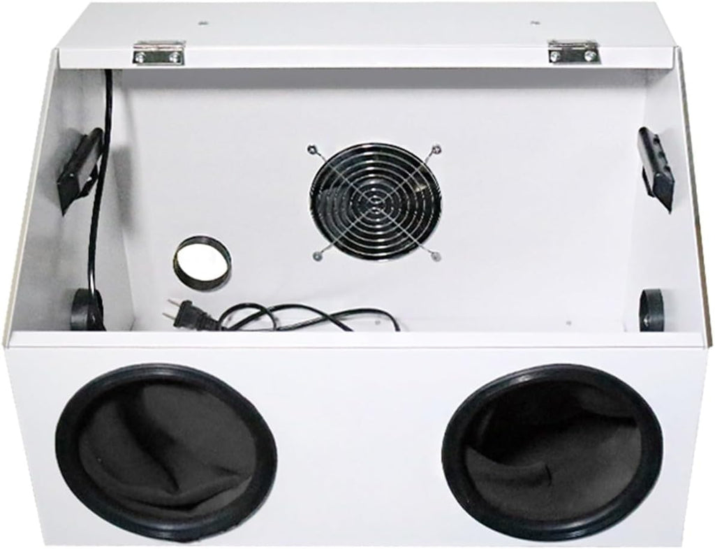 Polisseuse De Table Électrique Entièrement Fermée, Boîte À Poussière Fermée À 2 Trous Avec Éclairage LED Et Ventilateur, Conception Avec Trous Latéraux Gauche Et Droit(45cm)