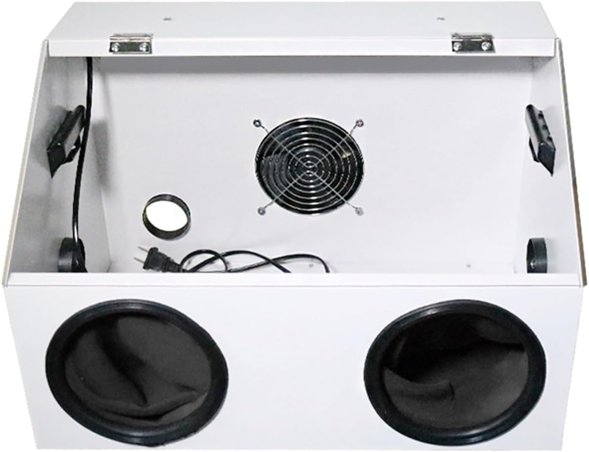 Polisseuse De Table Électrique Entièrement Fermée, Boîte À Poussière Fermée À 2 Trous Avec Éclairage LED Et Ventilateur, Conception Avec Trous Latéraux Gauche Et Droit(45cm)