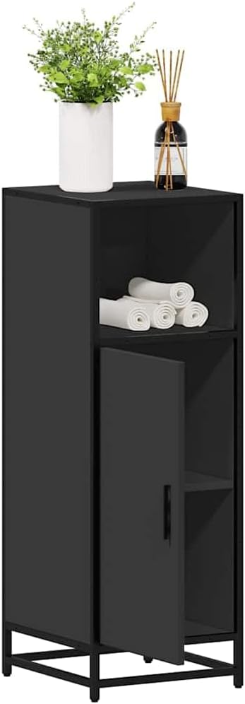AJJHUUKI Ensemble de meubles de salle de bain - Meuble de salle de bain - Noir - 35 x 37,5 x 100 cm - Bois d'ingénierie
