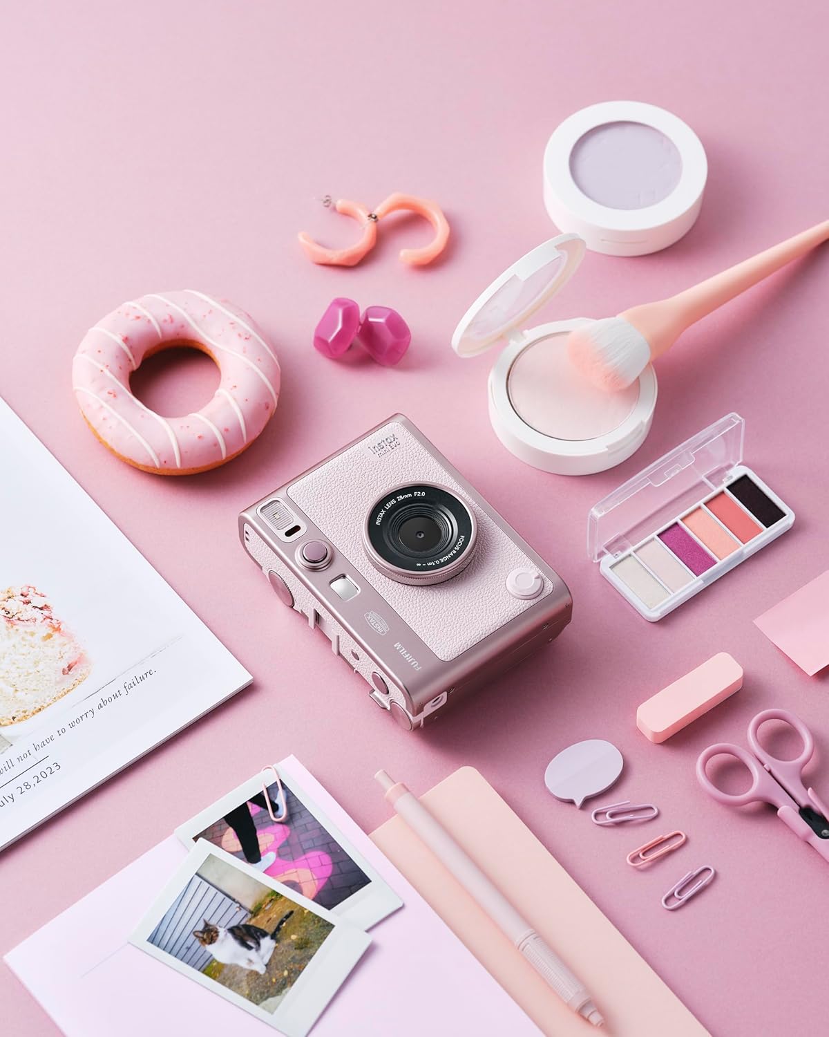 instax Mini Evo, Appareil Photo numérique et imprimante Photo Hybride 2-en-1 écran LCD Tactile de 2,7 Pouces, avec 10 objectifs et 10 Effets de Film, utilise des Films instax Mini, Couleur Rose