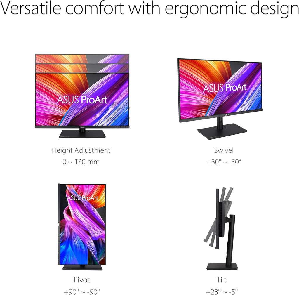 ProArt PA328QV - Ecran PC 32'' WQHD - Dalle IPS - 2560x1440-400cd/m² - Display Port, 2X HDMI, 4X USB 3.2-100% sRGB - 100% Rec.709 - Précision △E