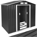 tectake Abri de Jardin en métal Cabane de Jardin à Outils en Métal Toiture 2 pans avec Fondation, Rangement et Stockage extérieurs Moto, Vélo, Tondeuse, Brouette, Outils de Jardinage 214x130x185 cm