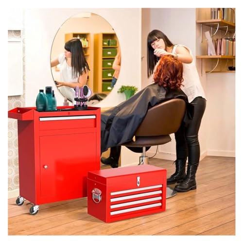 Rangement des outils Coffre à outils roulant portable avec coffre supérieur amovible et roues verrouillables | Armoire robuste doublures de
